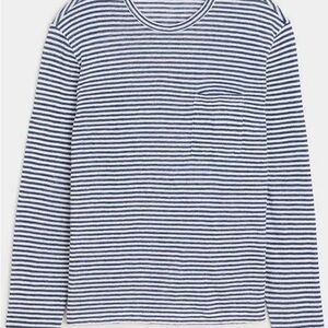 Todd Snyder Navy and White Striped Long Sleeve Tee